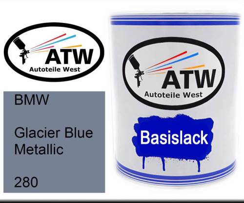 BMW, Glacier Blue Metallic, 280: 1L Lackdose, von ATW Autoteile West.